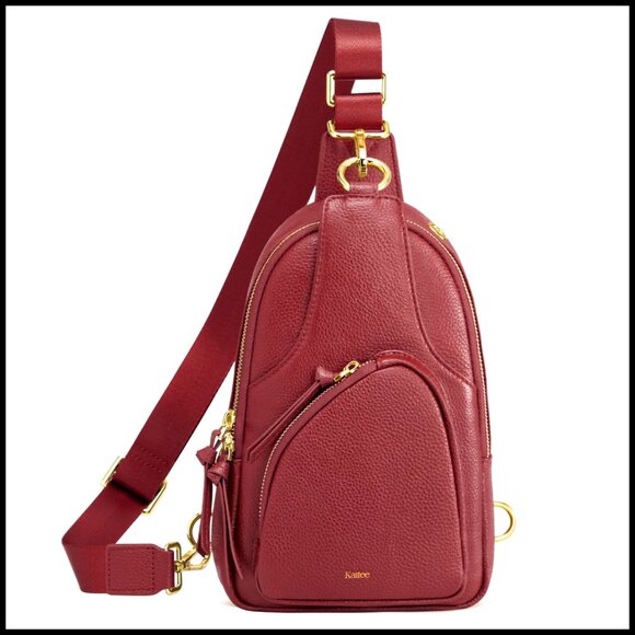 Leather Sling Bag with RFID Blocking Crossbody Fanny Pack Small Size